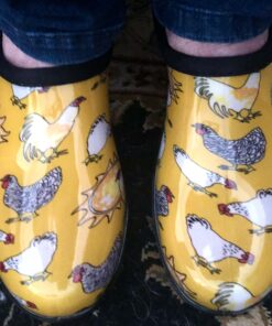 Sloggers Waterproof Garden Shoe for Women – Outdoor Slip-On Rain and Garden Clogs with Premium Comfort Support Insole 9 Chickens Daffodil Yellow 26 B1sISjgo 0S
