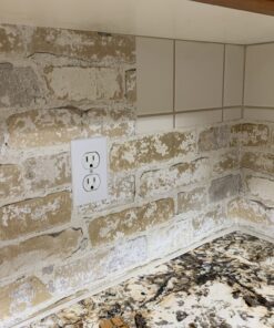 RoomMates RMK9037WP Light Brown Stuccoed Brick Peel and Stick Wallpaper Brown and Grey 45 B1svXoc5FBS