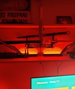 Wartech K1020-65-RD 440 Stainless Steel Full Tang Blade Ninja Hunting Machete Sword with Throwing Knives (2 Piece), 27", Red 12 B1tEo1TtCrS