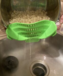 Kitchen Gizmo Snap 'N Strain Strainer, Clip On Silicone Colander, Fits all Pots and Bowls - Lime Green 55 B1tIagNTo3S