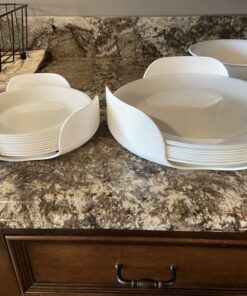 Camco Stack-A-Plate- Easily Organize, Store and Protect Plates During Travel, Non- Slip Backing, Simply Dispense Plates During Later Use, Great For RVs - White (43601) 27 B1uAxFLcUCS