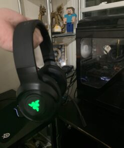 Razer Kraken X USB Ultralight Gaming Headset: 7.1 Surround Sound - Lightweight Frame - Green Logo Lighting - Integrated Audio Controls - Bendable Cardioid Microphone - for PC - Classic Black Green Lighting Only 38 B1uPW5nbquS
