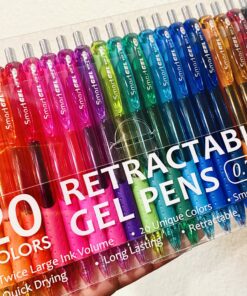 Shuttle Art Colored Gel Pens, 20 Colors Retractable Gel Ink Pens with Grip, Medium Point (0.7mm) Smooth Writing for Adults and Kids Writing Journaling Taking Notes Drawing at School Office Home 45 B1uUbji9xUS