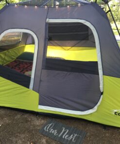CORE 6 Person Instant Cabin Tent | Portable Large Pop Up Tent with Easy 60 Second Camp Setup for Family Camping | Included Hanging Organizer for Outdoor Camping Accessories Dark Gray/Green 53 B1vQtyZrmzS