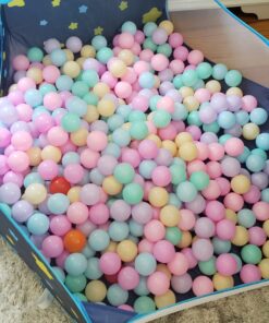 Amazon Basics BPA Free Crush-Proof Plastic Pit Ball with Storage Bag, Toddlers Kids 12+ Months, Pack of 400 Balls, 6 Pastel Colors 39 B1ve Z2e7SS