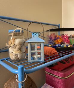 Kate Aspen, Distressed Metal Vintage Decorative Mini Lantern, Centerpiece, Party Favor, 2.5 x 2.5 x 6.5, Blue Small 56 B1vzJ75qU4S