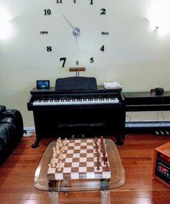 Athena Tournament Chess Inlaid Wood Board Game with Weighted Wooden Pieces, Large 18 x 18 Inch Set 15 B1wFnMWStdS