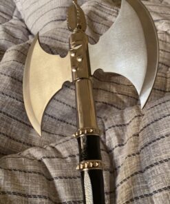 BladesUSA HK-079A Fantasy Medievel Battle Axe with Display Plaque, 21-Inch Length 19 B1wb9Ri OS
