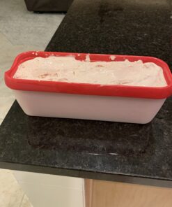 StarPack Long Scoop Reusable Ice Cream Containers with Lids (2-Pack) - Ice Cream Container for Home Made Ice Cream Storage, Soup & Food Storage - Durable Ice Cream Freezer Containers with Style! 2 Pack Cherry Red 32 B1ws5GxpL1S