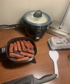 Elite Gourmet EFS-400 Personal Stir Fry Griddle Pan, Rapid Heat Up, 600 Watts Non-stick Electric Skillet with Tempered Glass Lid, Size 7" x 7" 44 B1xujPAaZYS