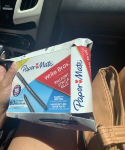 Paper Mate Ballpoint Pens, Write Bros. Black Ink Pens, Medium Point (1.0mm), 60 Count 37 B1y JkHE1ES