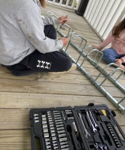 Hromee Bike Floor Parking 1-6 Rack Adjustable Bicycle Storage Organizer Stand for Garage, Silver 50 B1yXjxtPqfS