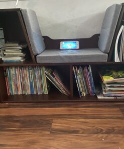 Amazon Basics Kids 4-Cube Bookcase With Reading Nook and 6 Shelves for Storage, Espresso, 11.8" D x 40.1" W x 24" H 30 B1yatnWw zS