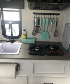 Wallniture Gourmet Kitchen Rail with 10 Hooks, Wall Mounted Wrought Iron Hanging Utensil Holder Rack with Black 17 Inch 29 B1ysKFQGu1S