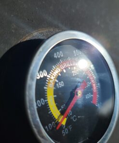 DOZYANT BBQ Charcoal Grill Smoker Temperature Gauge Pit Barbecue Thermometer Fahrenheit and Heat Indicator for Meat Cooking Port Lamb Beef, Stainless Steel Temp Gauge 2.38" 33 B1z7C3fKI5S