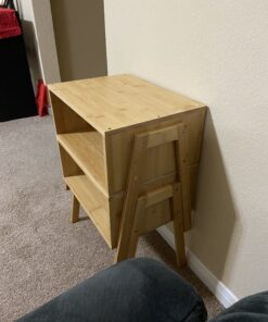 LASUAVY Bamboo Nightstands Set of 2 – Stackable Side Tables with Open Storage Compartment – Rustic Wood Bedside Tables for Bedroom, Living Room, Nursery – Modern and Versatile,Natural 1 36 B1zCenPcjS