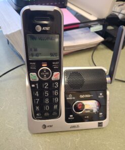 AT&T BL102-2 DECT 6.0 2-Handset Cordless Phone for Home with Answering Machine, Call Blocking, Caller ID Announcer, Audio Assist, Intercom, and Unsurpassed Range, Silver/Black 2 Handset 39 C1 jkbdCDRS