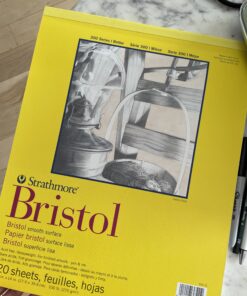 Strathmore 300 Series Bristol Paper Pad, Smooth, Tape Bound, 11x14 inches, 20 Sheets (100lb/270g) - Artist Paper for Adults and Students - Markers, Pen and Ink Tape Binding 27 C1064omLX9S