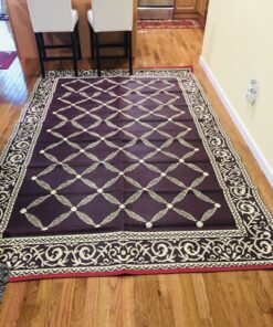 Stylish Camping 116095 6-feet by 9-feet Reversible Mat, Plastic Straw Rug, Large Floor Mat for Outdoors, RV, Patio, Backyard, Picnic, Beach, Camping (Burgundy/Beige) 6'x9' Burgundy/Beige 25 C12 LPO6K9S