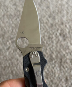 Spyderco Para Military 2 Signature Knife with 3.42" CPM S45VN Steel Blade and Durable G-10 Handle - PlainEdge - C81GP2 Black Handle - Stainless Steel Blade 73 C120OaVMtDS