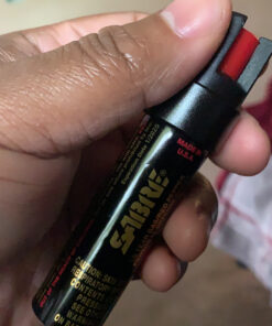 SABRE Advanced Pepper Spray, 3-in-1 Formula Contains Maximum Strength Pepper Spray, CS Military Tear Gas and UV Marking Dye, Compact Belt Clip for Easy Carry and Fast Access, 35 Bursts Black 51 C13lpqRiR0S