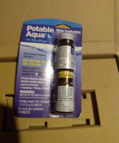 Potable Aqua Water Purification Tablets with PA Plus, Portable and Effective Solution for Camping, Hiking, Emergencies, Natural Disasters and International Travel, Two 50ct Bottles 50.0 39 C13sO1XhM8S