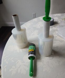 Sam Wrap (R) Stretch Wrap 5" x 1000' Roll with Handle, 80 Gauge Extra Thick Durable Self-Adhering Plastic Wrap for Moving, Packing Wrap Industrial Strength, Clear Plastic Pallet Shrink (2 Pack) 2 Pack 31 C1460clphiS