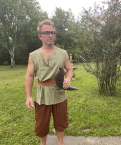 ThePirateDressing Medieval Renaissance Pirate Cosplay Costume Mens Lace-Up Pants Large Chocolate Rayon Fabric (Design# 1122) 9 C14JiwxekSS