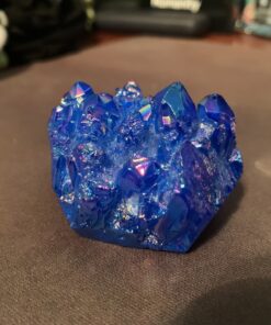 mookaitedecor Titanium Coated Natural Rock Crystal Cluster Geode Stone Specimen, Blue #3-blue 22 C155BRt9DuS