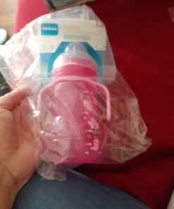 MAM Plastic Trainer Cup (1 Count), 8 oz. Trainer Drinking Cup with Extra-Soft Spout, Spill-Free Nipple, and Non-Slip Handles, for Girls 4+ Months, Designs May Vary Pink 34 C15d5MRwZoS