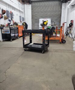 Rubbermaid Commercial Products 2-Shelf Utility/Service Cart, Medium, Lipped Shelves, Ergonomic Handle, 500 Lbs Capacity, for Warehouse/Garage/Cleaning/Manufacturing (FG452088BlA) Black 62 C16MBCOQFqS