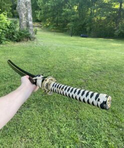 siwode Katana Handmade Full Tang Sharp, Alloy Golden Dragon Tsuba Japanese Samurai Sword High Carbon Steel 1060, 40-Inch Golden-No-BoHi 44 C17y23O5ES