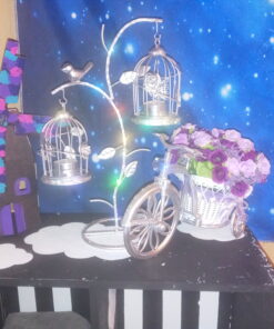 Louis Garden Nostalgic Bicycle Artificial Flower Decor Plant Stand (Purple) Purple 35 C19 jdCBwUS