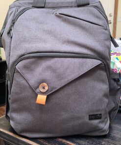 Hap Tim Diaper Bag Backpack,Large Capacity Travel Back Pack Maternity Baby Nappy Changing Bags, Double Compartments with Stroller Straps,Waterproof,Black (US7340-DG) Dark Grey 53 C19gskbIwiS