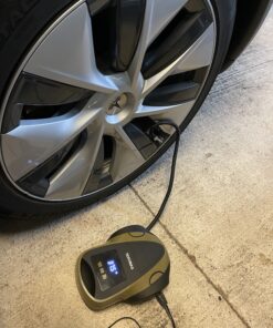 TEROMAS Portable DC/AC Tire Inflator Air Compressor for Car Tires 12V DC and Other Inflatables at Home 110V AC, Digital Electric Tire Pump with Pressure Gauge (Green) Green 26 C19xTZVDfTS