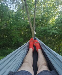 Wise Owl Outfitters Camping Hammock - Camping Essentials & Camping Gifts, Portable Hammock Single or Double Hammock for Outdoor, Indoor w/Hammock Straps Black & Grey Medium 42 C1AC7CICjCS