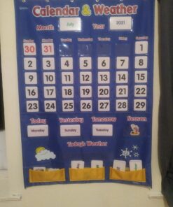 Learning Resources Calendar & Weather Pocket Chart - Classroom Calendar, Calendar and Weather Chart for Classroom, Teacher and Back to School Supplies 42 C1BHbElID1S 1