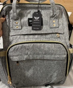 Mokaloo Diaper Bag Backpack, Large Baby Bag, Multi-functional Travel Back Pack, Anti-Water Maternity Nappy Bag Changing Bags (Light Grey) Light Grey 41 C1BKMHnSJNS