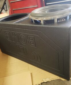 QPower Q Bomb Series 15 Inch Ported Car Subwoofer Sub Box Enclosure with Dual Vented Chamber Design and Black Bed Rhino Liner Spray Finish, Black 29 C1BWcdXaDpS