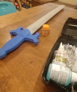 Liberty Imports 2 PCS Giant Foam Swords, Large 1:1 Scale Strong Toy Weapons, Kids Medieval Warrior Knights Pretend Play Safe Fighting Set - Red vs Blue (30 Inches) 16 C1CpC2MDwpS