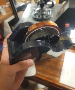 Desktop Tape Dispenser Adhesive Roll Holder (Fits 1" & 3" Core) with Weighted Nonskid Base Black plastic 50 C1D0knD7uJS