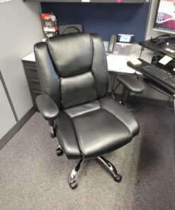 Flash Furniture HERCULES Series Big & Tall 400 lb. Rated Black LeatherSoft Ergonomic Task Office Chair with Chrome Base and Adjustable Arms 1 43 C1D1Wzc2KHS