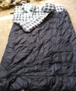 CANWAY Double Sleeping Bag,2 Person Sleeping Bag Lightweight Waterproof with 2 Pillows for Camping, Backpacking, or Hiking for Adults or Teens Queen Size XL & XXL Flannel Black 29 C1DHDw MkGS