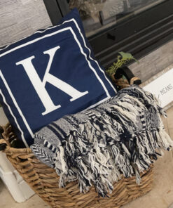 DII Braided Striped Throw, 50x60, Navy 37 C1FPmWxUY5S