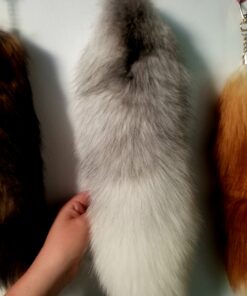 Fosrion Fluffy White Gray Arctic Fox Tail Fur Halloween Cosplay Alopex Lagopus KeyChain 33 C1FlAk9u7cS