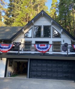 Anley USA Pleated Fan Flag, 3x6 Feet American US Bunting Flags Patriotic Stars & Stripes - Sharp Color and Fade Resistant - Canvas Header and Brass Grommets - United States 3 x 6 Feet Half Fan Banner 3x6 Ft 1pc 33 C1FnRZHLXnS