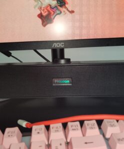 Computer Speakers with 3.5 mm Aux, Small PC Speakers Powered by USB, Wired USB Desktop Speaker, USB Soundbar for Monitor, Mini Stereo Speaker for PC, Tablets, Laptop, Tablets, Xbox, Plug and Play USB+3.5mm 32 C1H ObJzDS