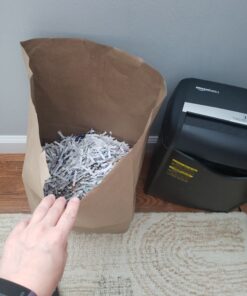 Amazon Basics 6 Sheet Cross Cut Paper and Credit Card Home Office Shredder with 3.8 Gallon Bin, Black 43 C1HAeVucCpS