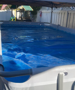 Intex Solar Pool Cover for 18' x 9' Rectangular Frame Outdoor Swimming Pools with Carrying Storage Bag, (Pool Cover Only), Blue Solar Cover 29 C1IHFxINwfS