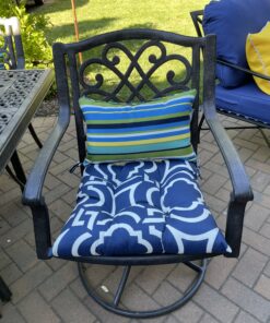 Pillow Perfect Stripe Indoor/Outdoor Accent Throw Pillow, Plush Fill, Weather, and Fade Resistant, Lumbar - 11.5" x 18.5" , Blue/Green Topanga, 2 Count Small Lumbar - 11.5" x 18.5" 14 C1ILmgy R4S